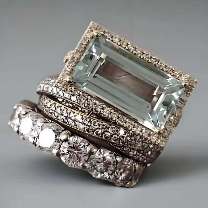 Luxury Baguette Diamond Ring Set