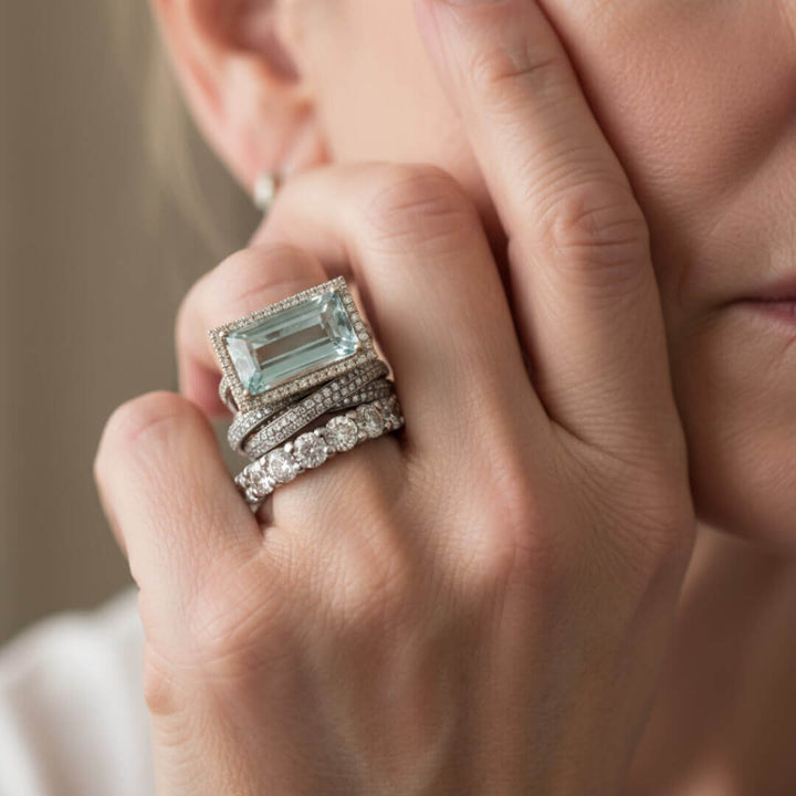 Luxury Baguette Diamond Ring Set