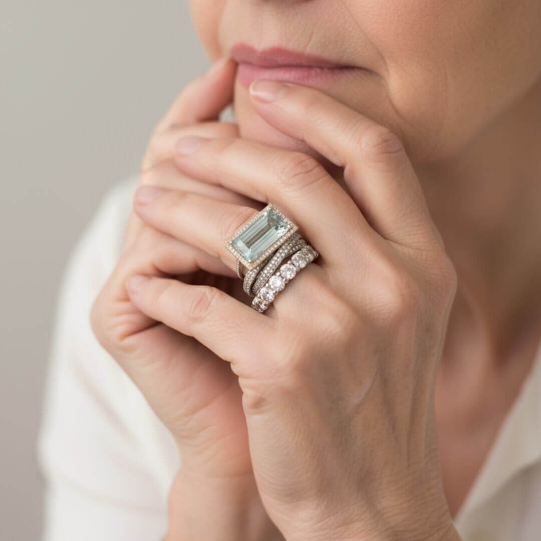 Luxury Baguette Diamond Ring Set