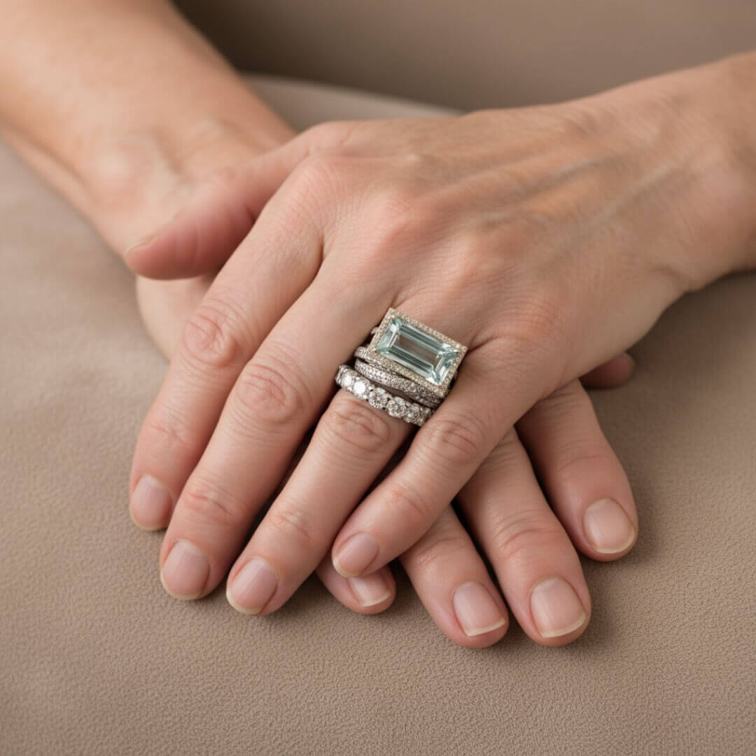 Luxury Baguette Diamond Ring Set