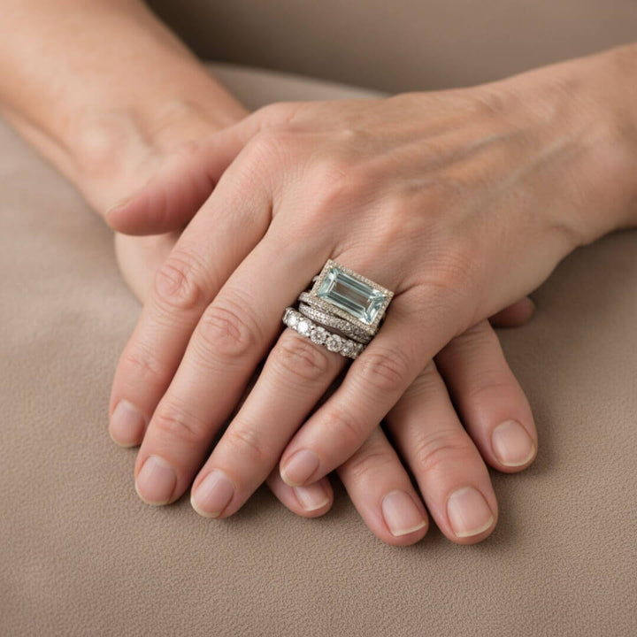 Luxury Baguette Diamond Ring Set