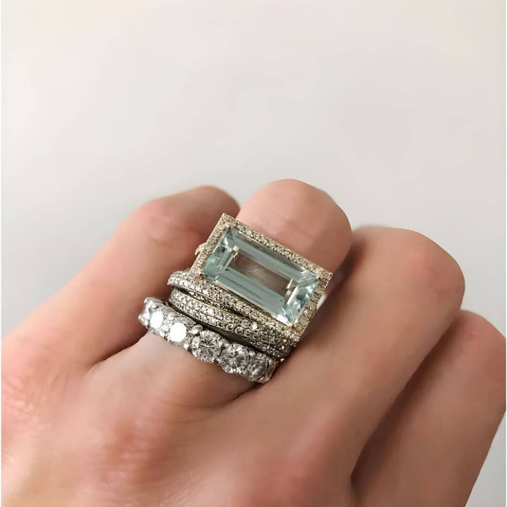 Luxury Baguette Diamond Ring Set