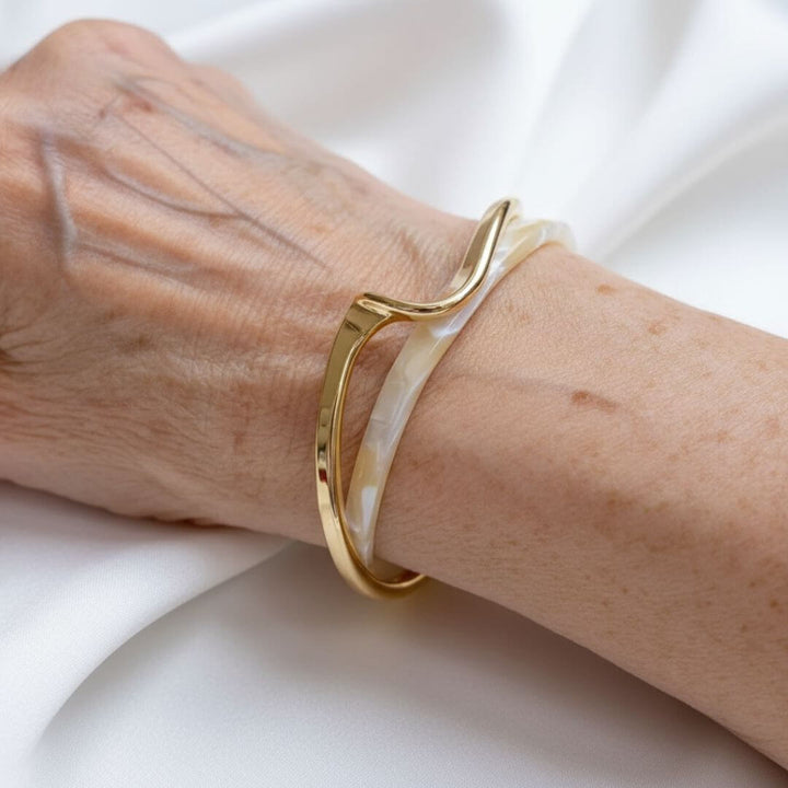 Gold Wave Open Cuff Bracelet
