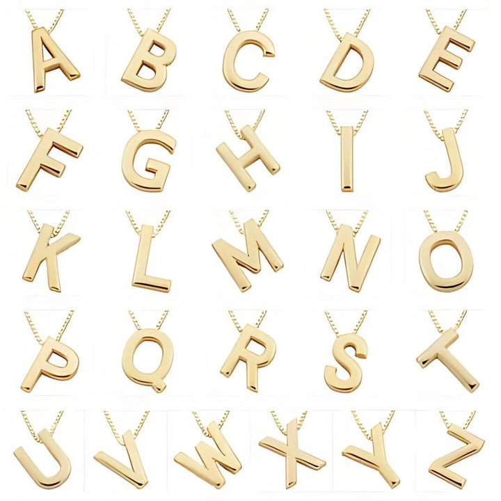 Dainty Gold Initial Pendant Necklace - Diane Jewelry