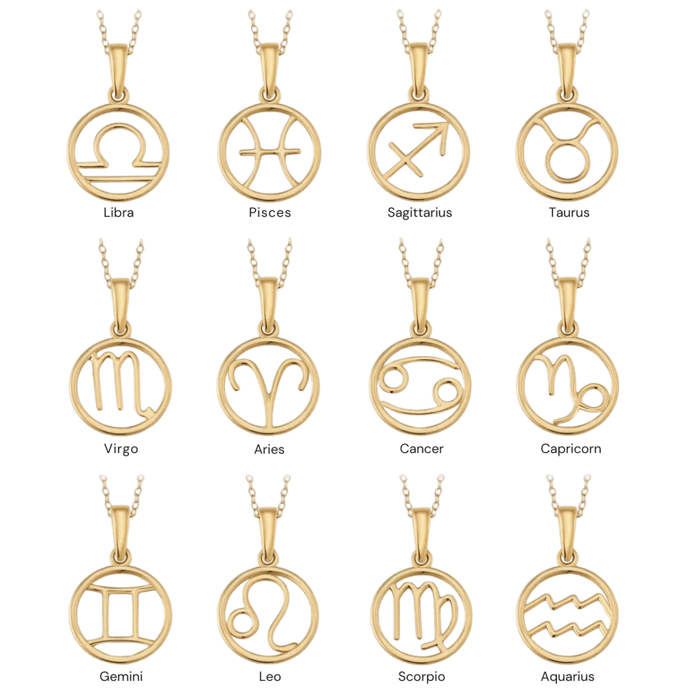 Gold Aquarius Zodiac Necklace - Diane Jewelry