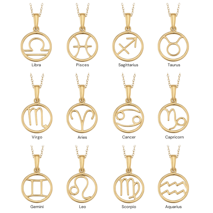 Gold Aquarius Zodiac Necklace - Diane Jewelry