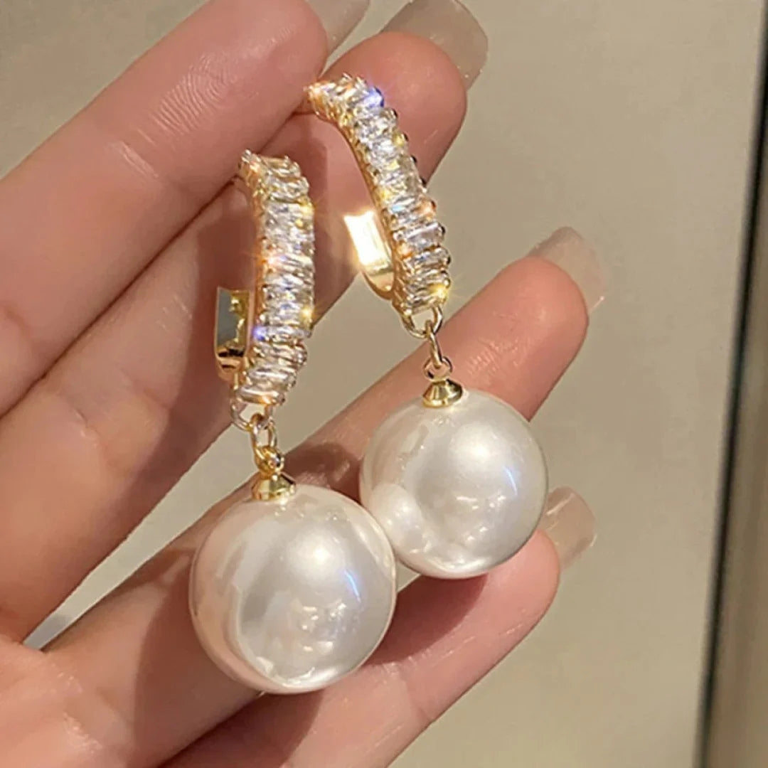 Elegant Bridal Pearl Dangle Earrings - Diane Jewelry