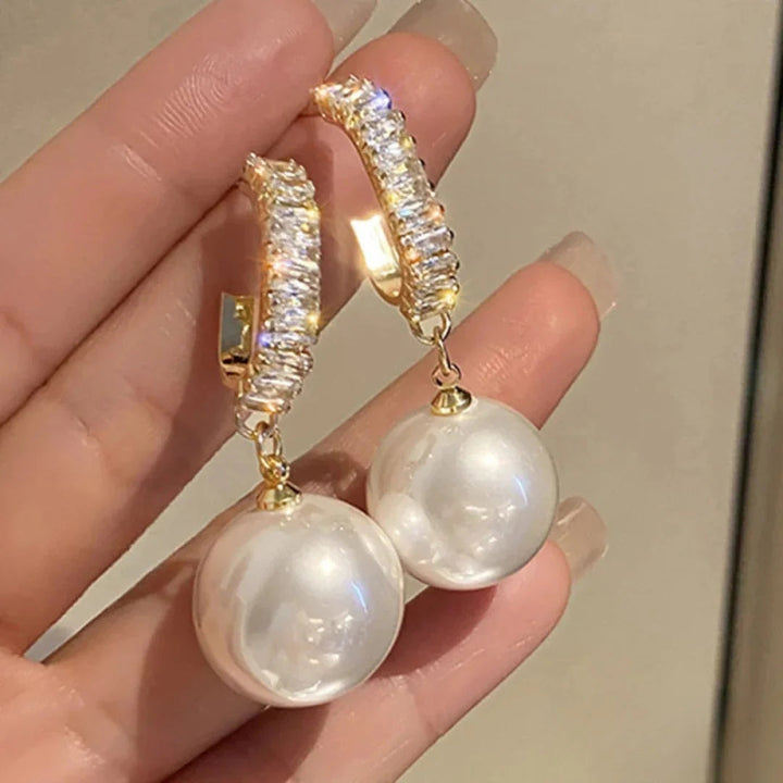 Elegant Bridal Pearl Dangle Earrings - Diane Jewelry