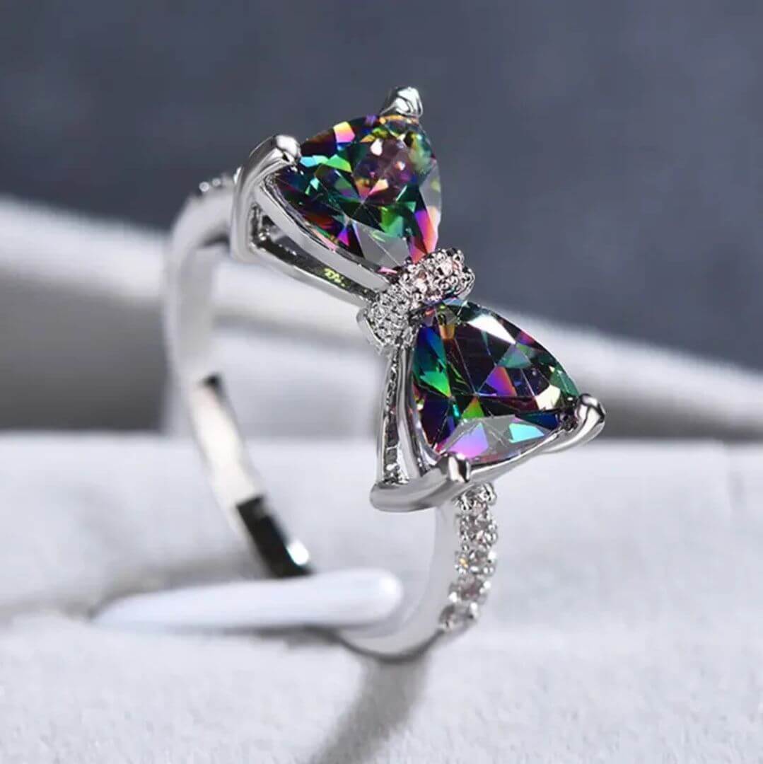 Mystic Bow Silver Statement Ring - Diane Jewelry