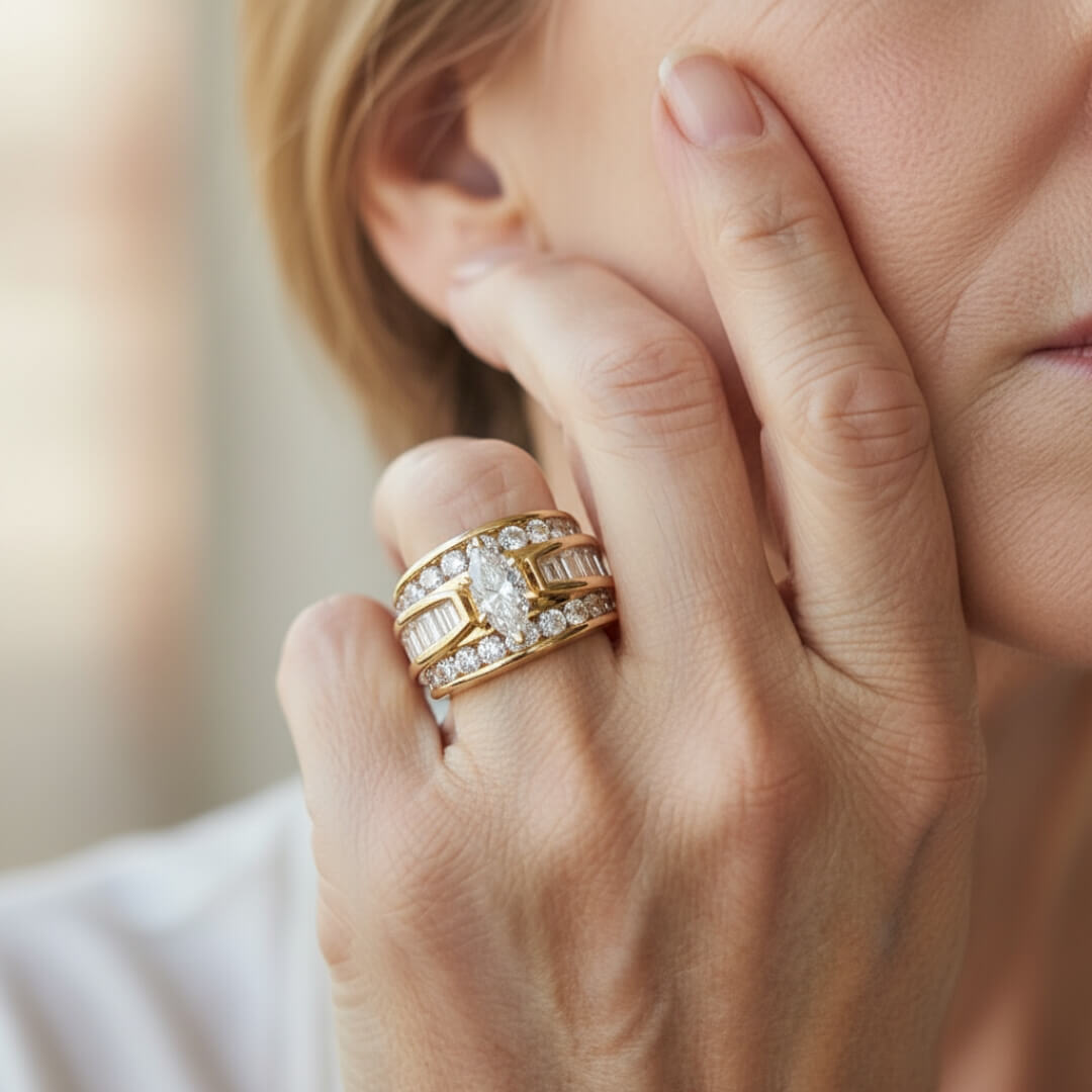Gold Baguette Statement Ring