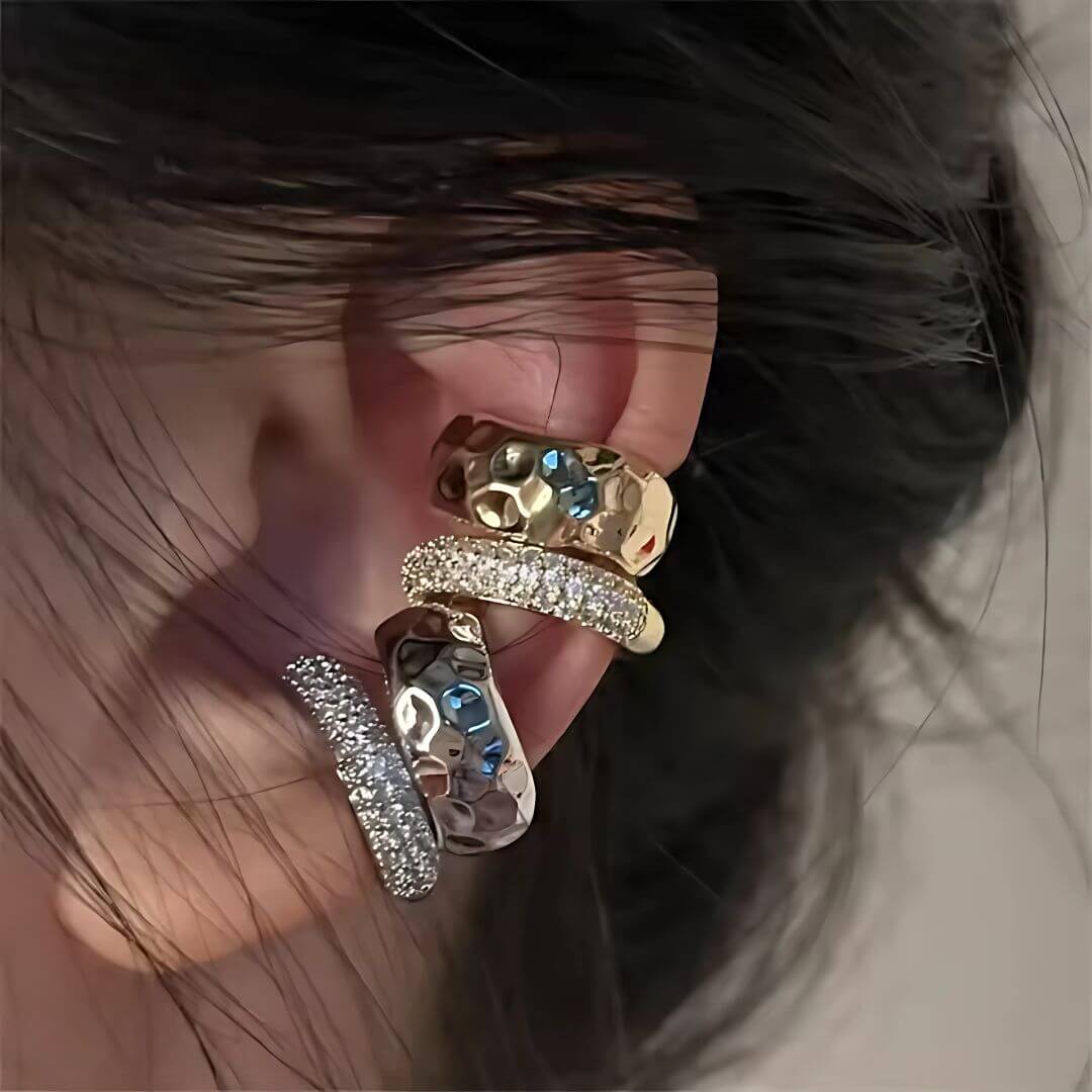 Triple Mixed Metal Ear Cuffs - Diane Jewelry