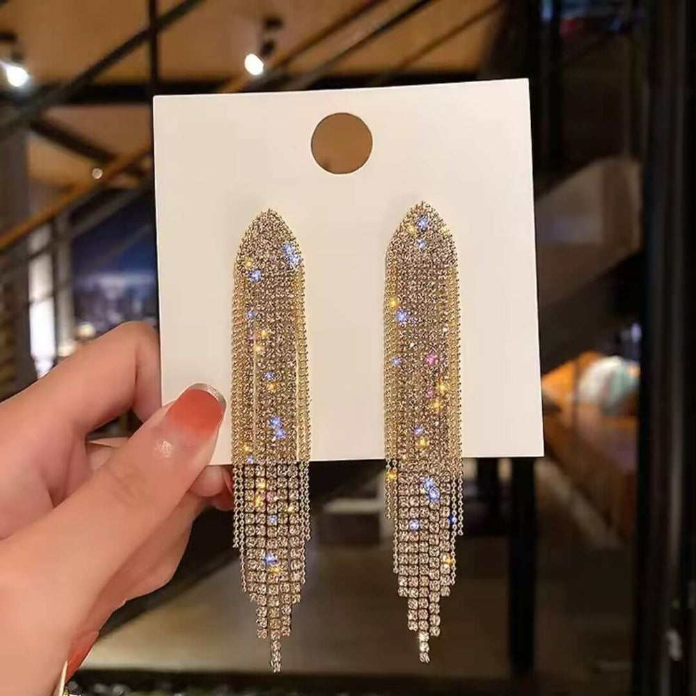 Long Fringe Statement Dangle Earrings - Diane Jewelry