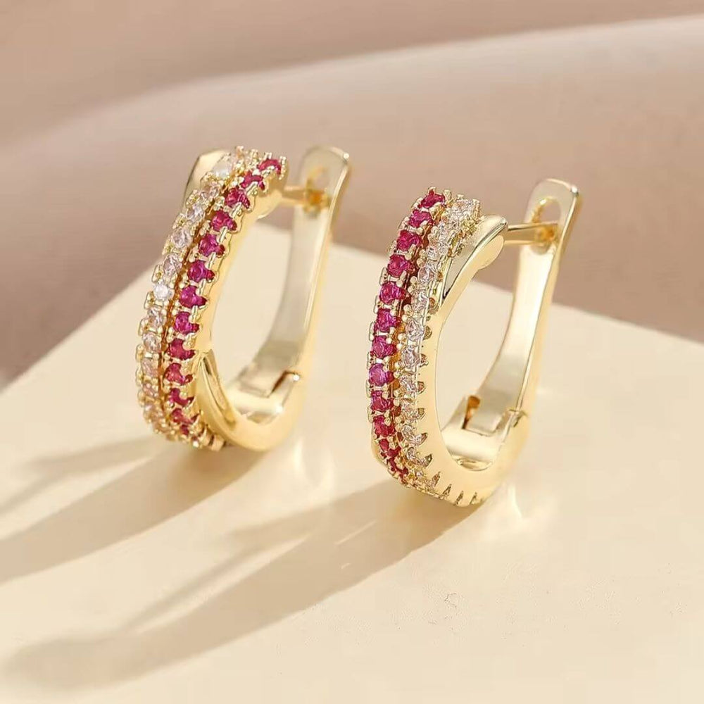 Sparkly Black Crystal Hoop Earrings - Diane Jewelry