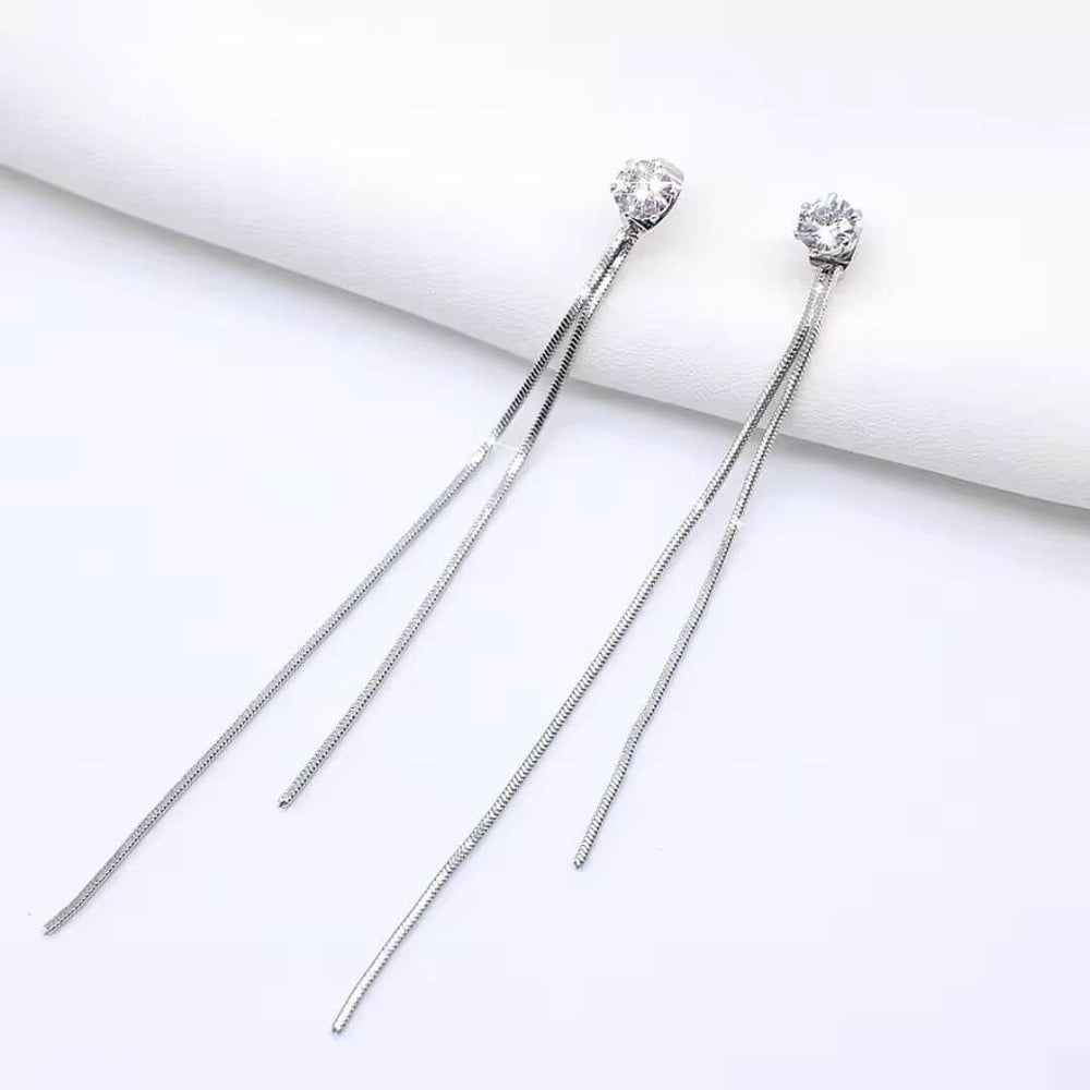 Minimalist Gold Thread Drop Earrings - Diane Jewelry
