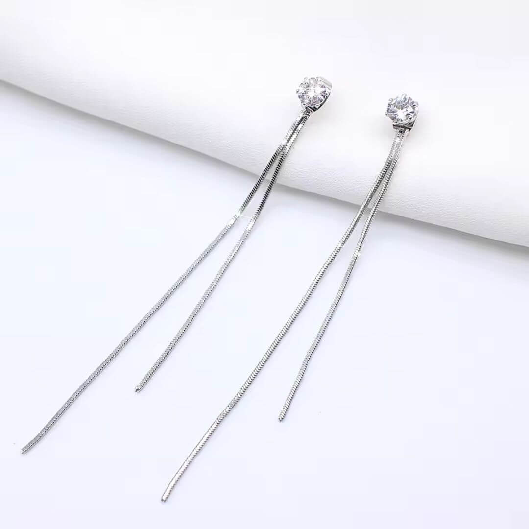 Minimalist Gold Thread Drop Earrings - Diane Jewelry