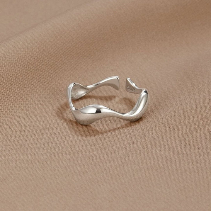 Modern Wavy Open Silver Ring - Diane Jewelry