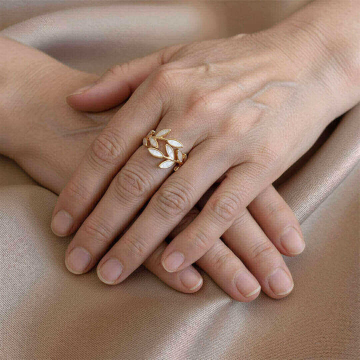 Gold Leaf Adjustable Open Ring
