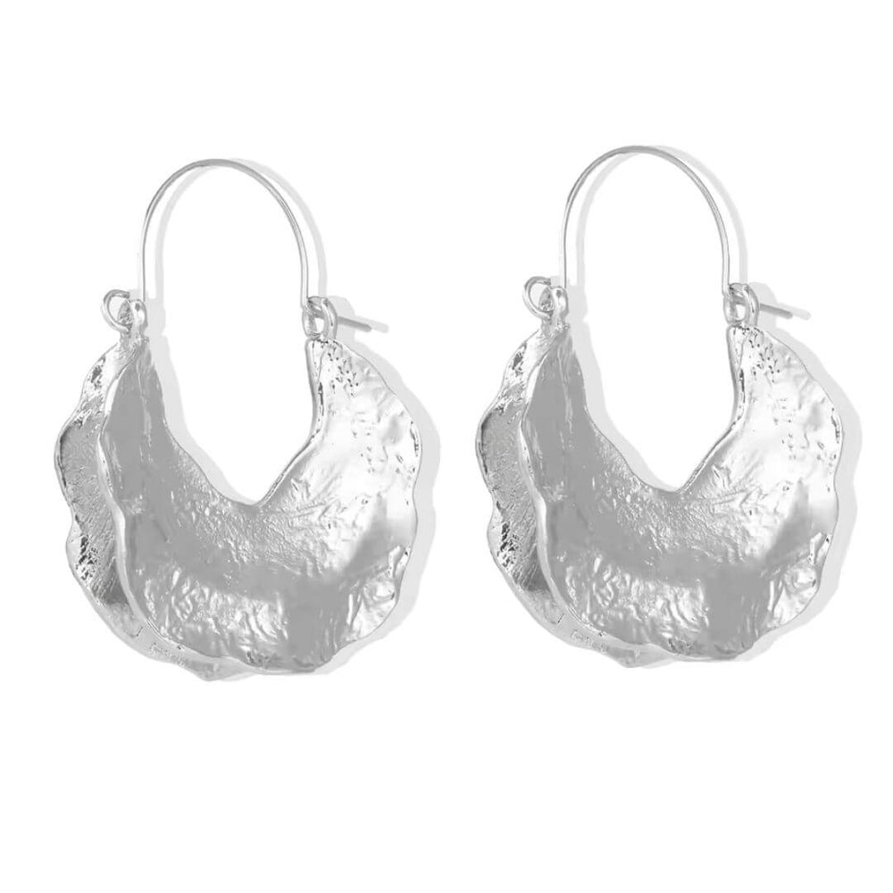Gold Textured Abstract Drop Earrings - Diane Jewelry