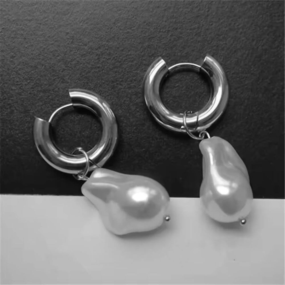 Gold Baroque Pearl Drop Earrings - Diane Jewelry