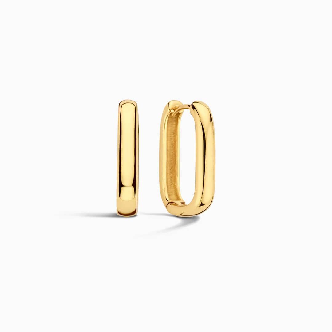 Modern Chunky Gold Hoops Earrings - Diane Jewelry