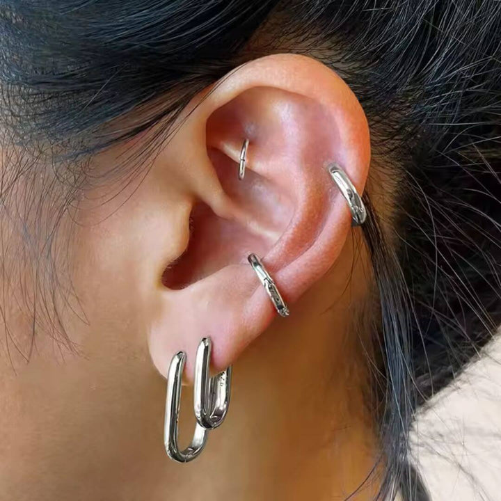 Modern Chunky Gold Hoops Earrings - Diane Jewelry