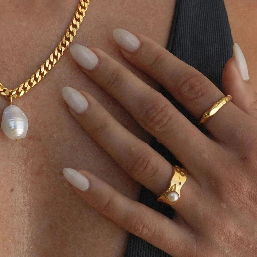 Gold Cat Pearl Statement Ring - Diane Jewelry