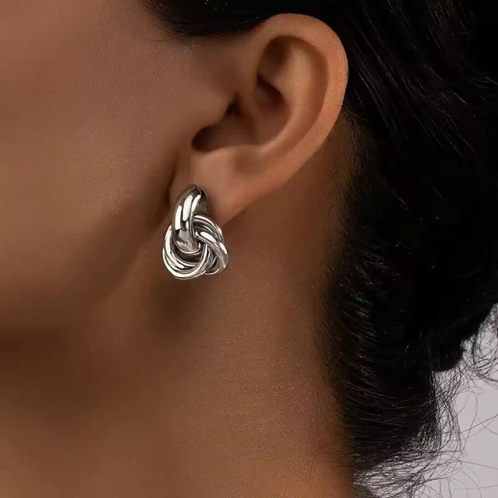 Gold Chunky Knot Drop Earrings - Diane Jewelry