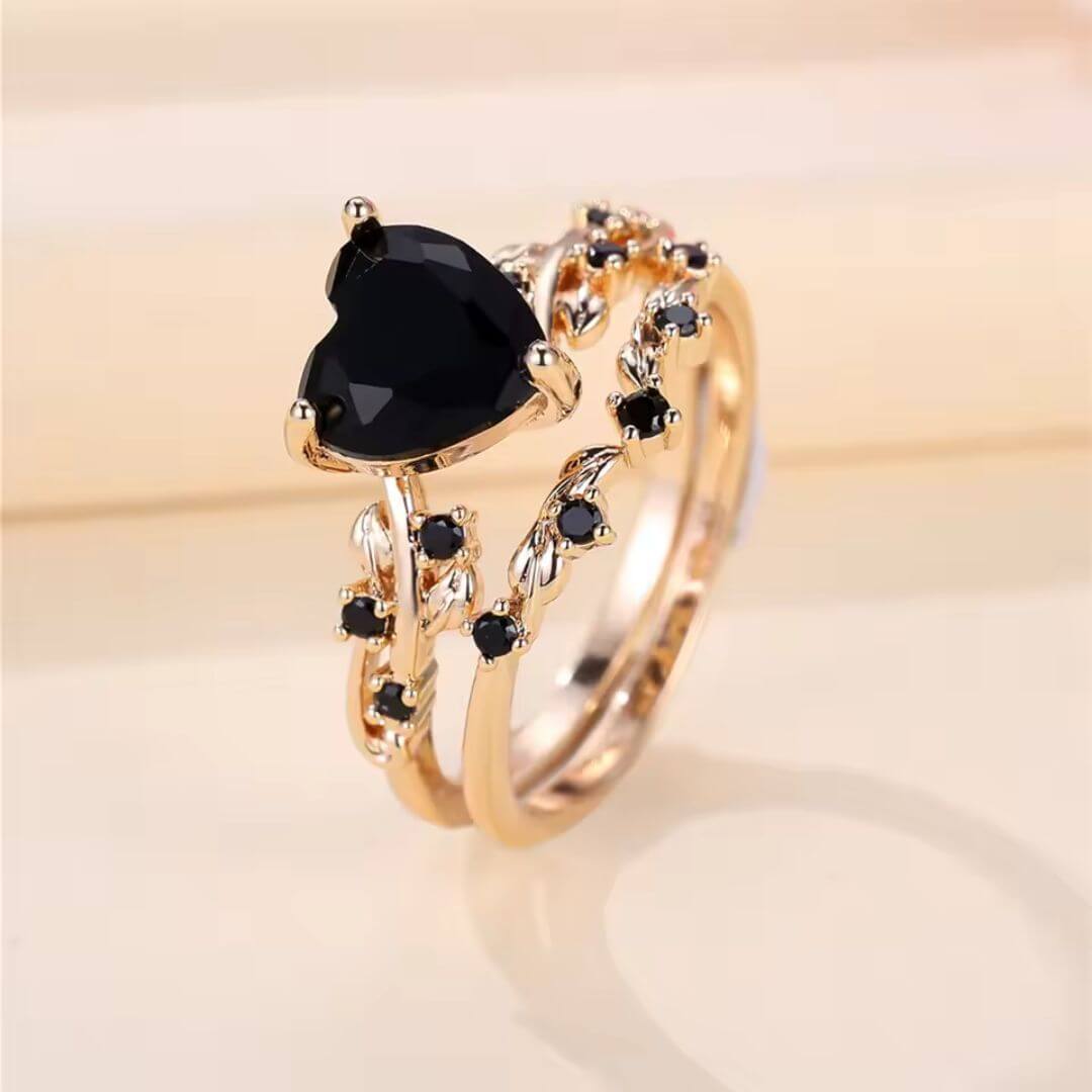 Heart Garnet Gold Promise Ring - Diane Jewelry