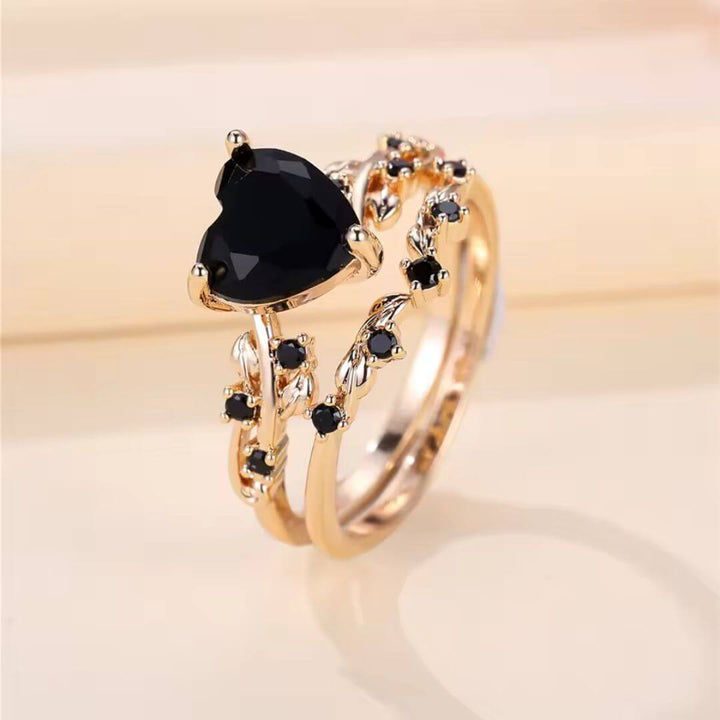 Heart Garnet Gold Promise Ring - Diane Jewelry