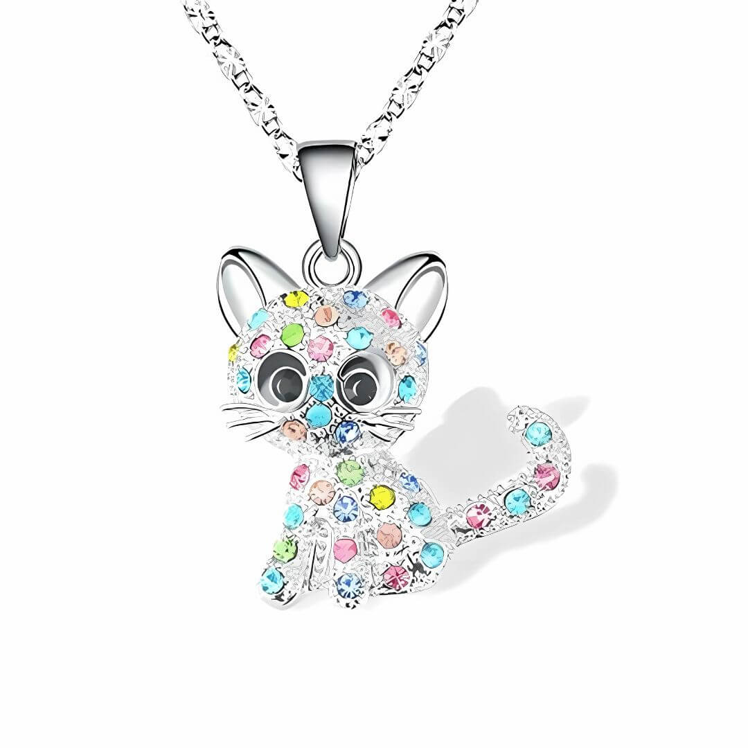 Crystal Cat Cute Pendant Necklace - Diane Jewelry
