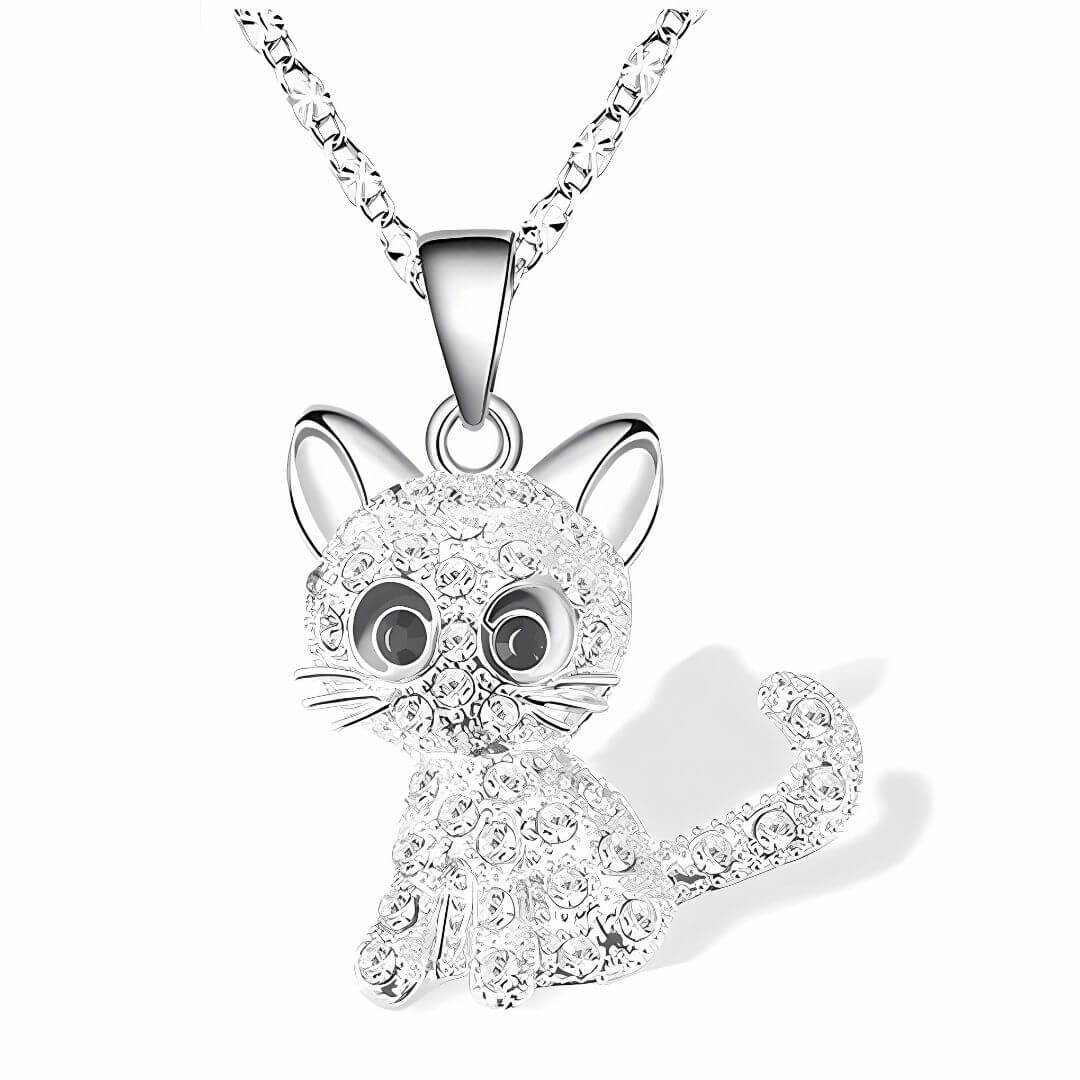 Crystal Cat Cute Pendant Necklace - Diane Jewelry
