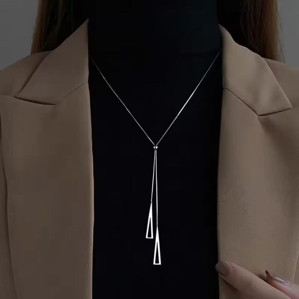 Gold Adjustable Geometric Lariat Necklace - Diane Jewelry