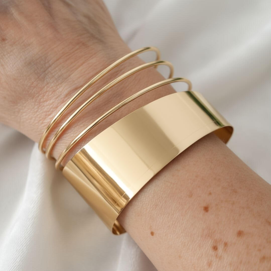 Modern Silver Wire Cuff Bracelet