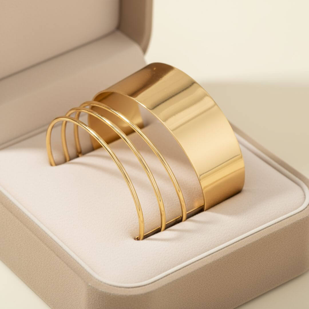 Modern Silver Wire Cuff Bracelet