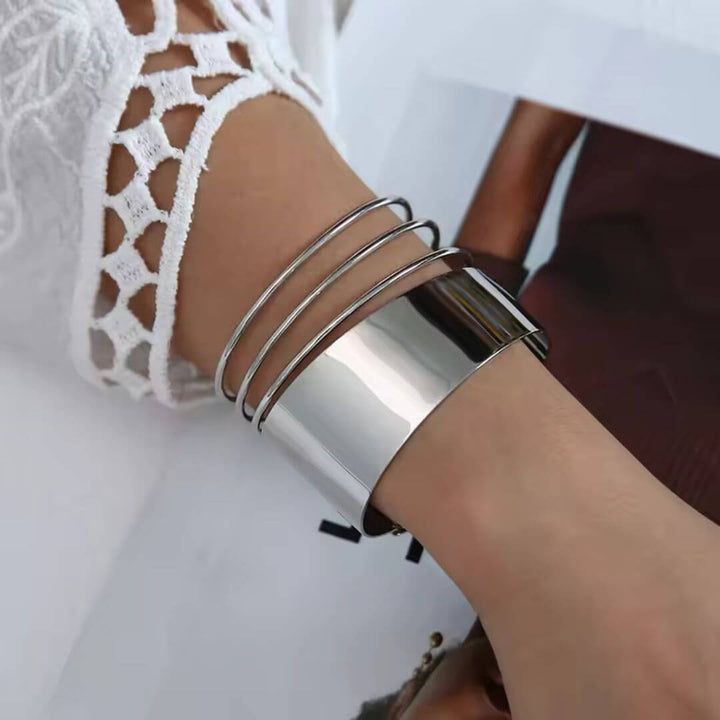 Modern Silver Wire Cuff Bracelet - Diane Jewelry