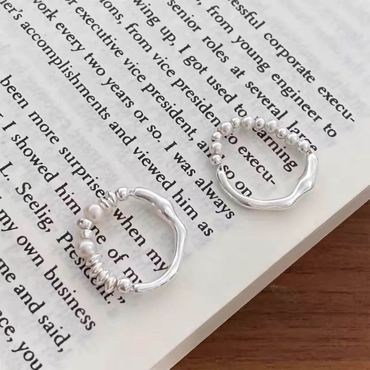 Organic Silver Ring with Pearls - Diane Jewelry