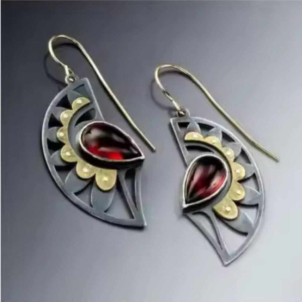 Geometric Turquoise Tribal Dangle Earrings - Diane Jewelry