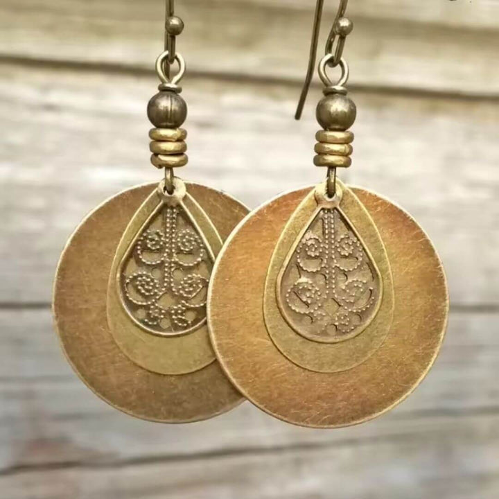 Boho Sunflower Turquoise Dangle Earrings - Diane Jewelry