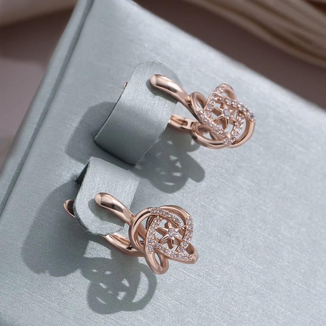 Rose Gold Celtic Star Earrings - Diane Jewelry