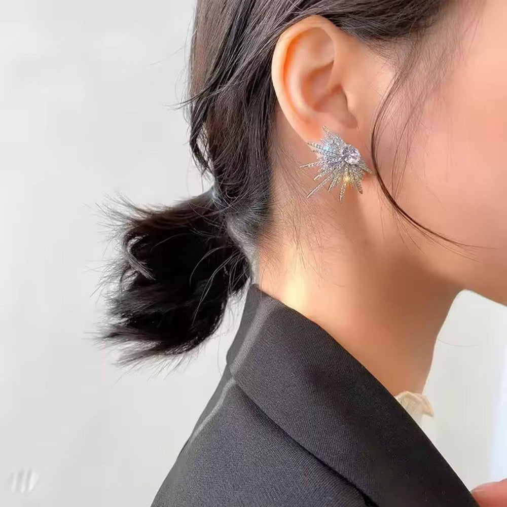 Starburst Crystal Statement Stud Earrings - Diane Jewelry