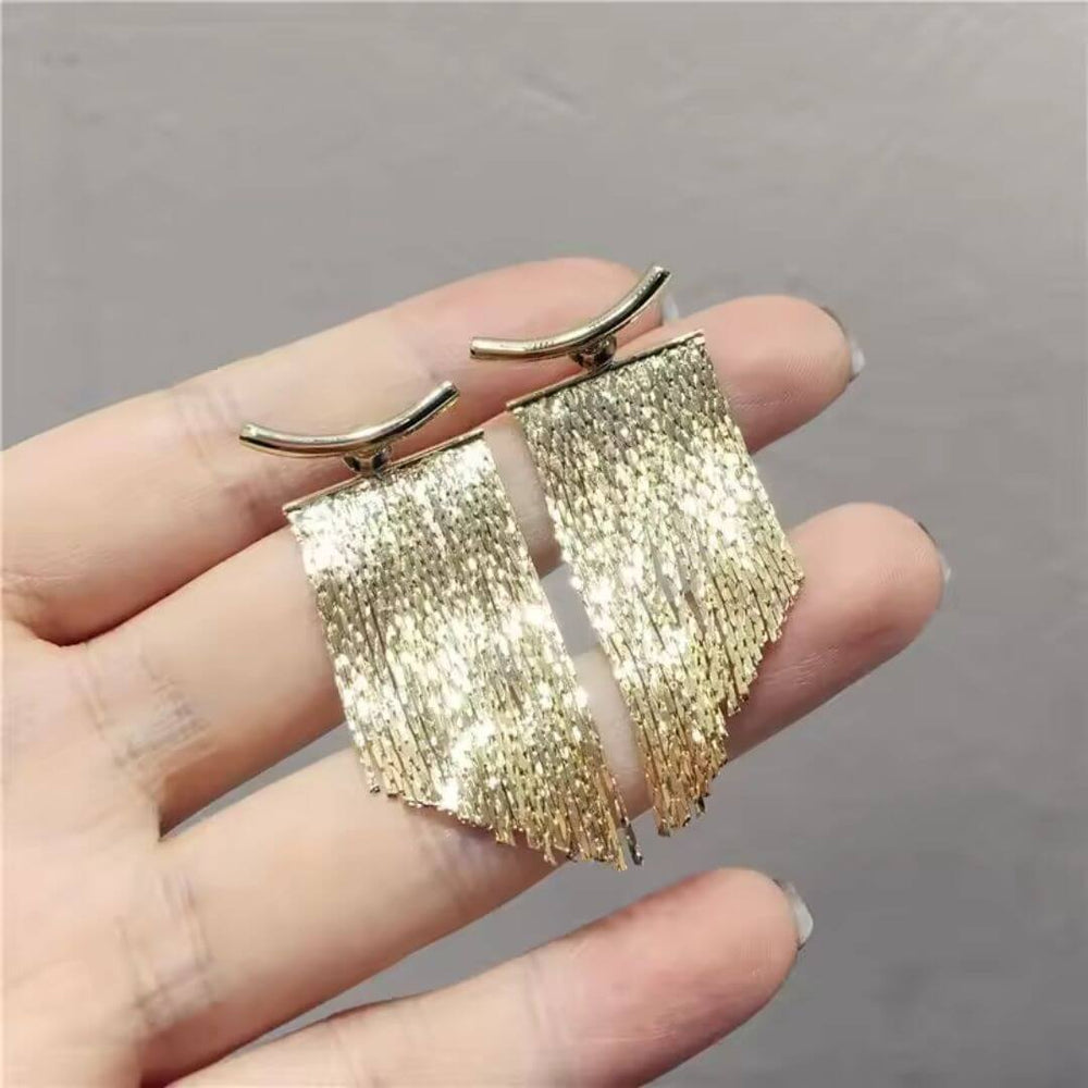 Silver Fringe Tassel Statement Earrings - Diane Jewelry