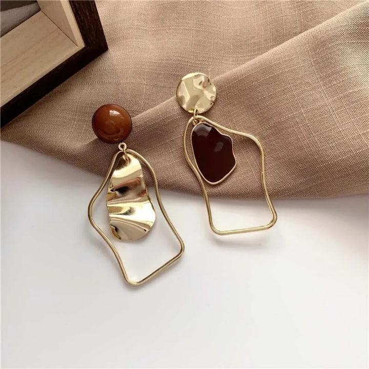 Minimalist Gold Resin Earrings - Diane Jewelry