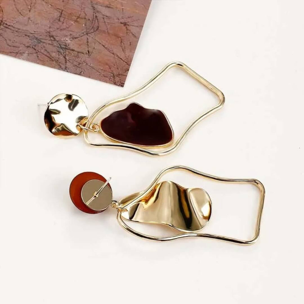 Minimalist Gold Resin Earrings - Diane Jewelry