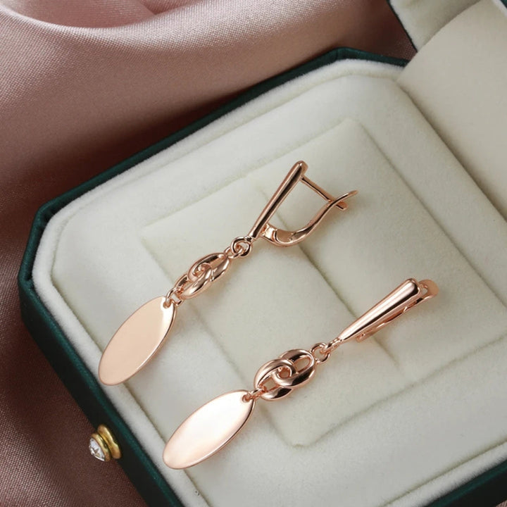 Elegant Oval Dangle Earrings Gold - Diane Jewelry