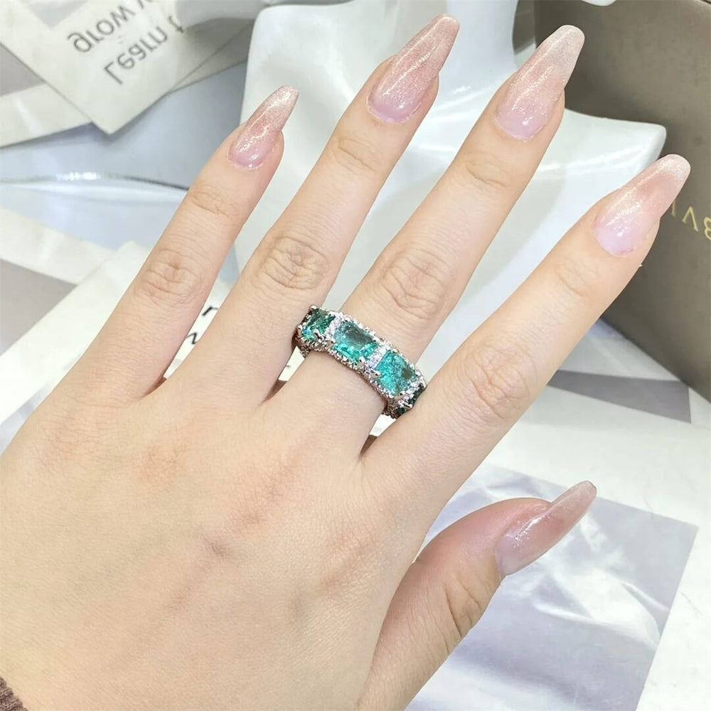Elegant Green Diamond Ring Band - Diane Jewelry