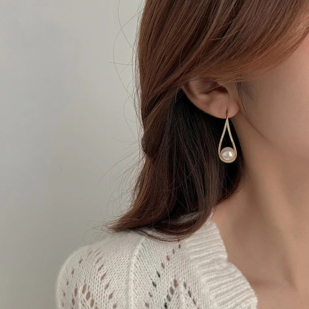 Elegant Pearl Teardrop Dangle Earrings - Diane Jewelry