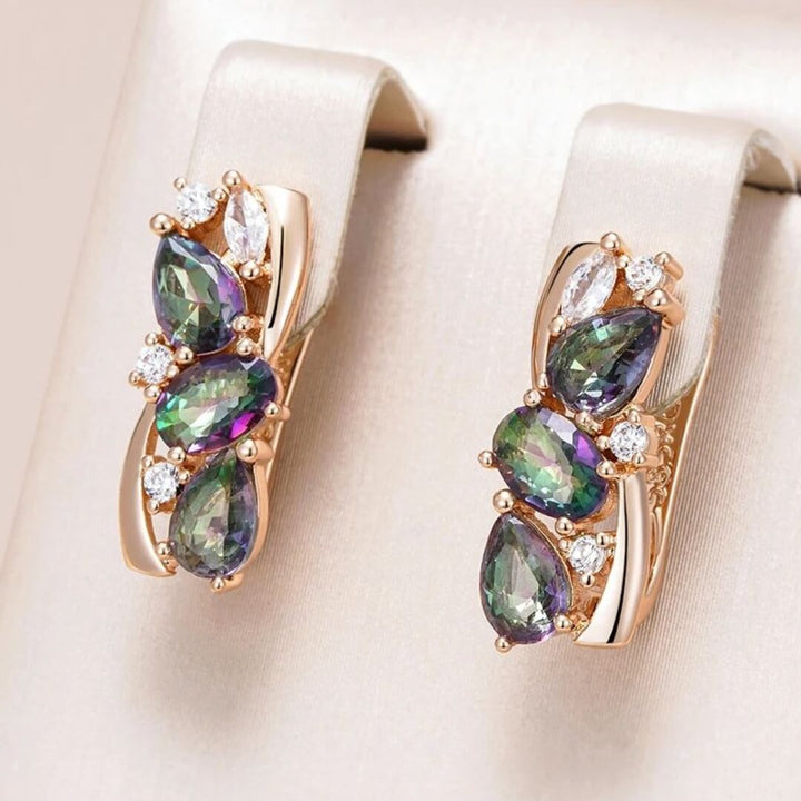 Mystic Topaz Rose Gold Earrings - Diane Jewelry