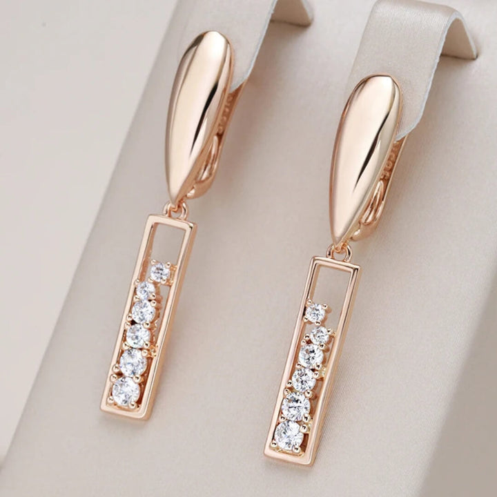 Geometric Gold Drop Earrings - Diane Jewelry