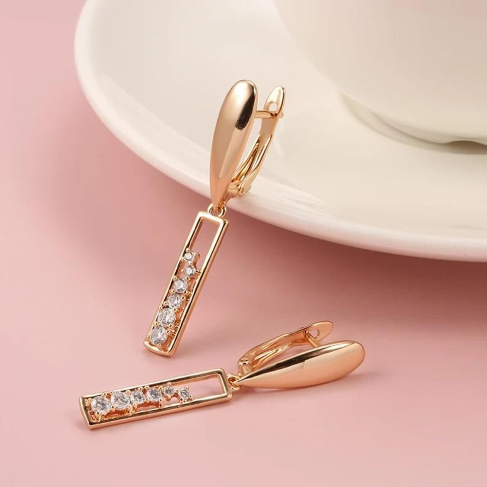 Geometric Gold Drop Earrings - Diane Jewelry