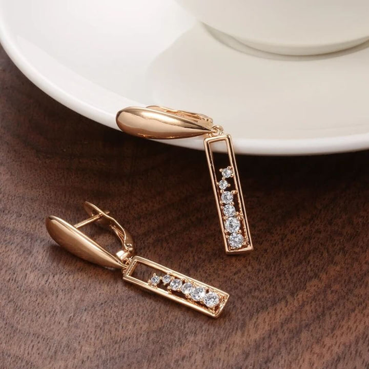 Geometric Gold Drop Earrings - Diane Jewelry